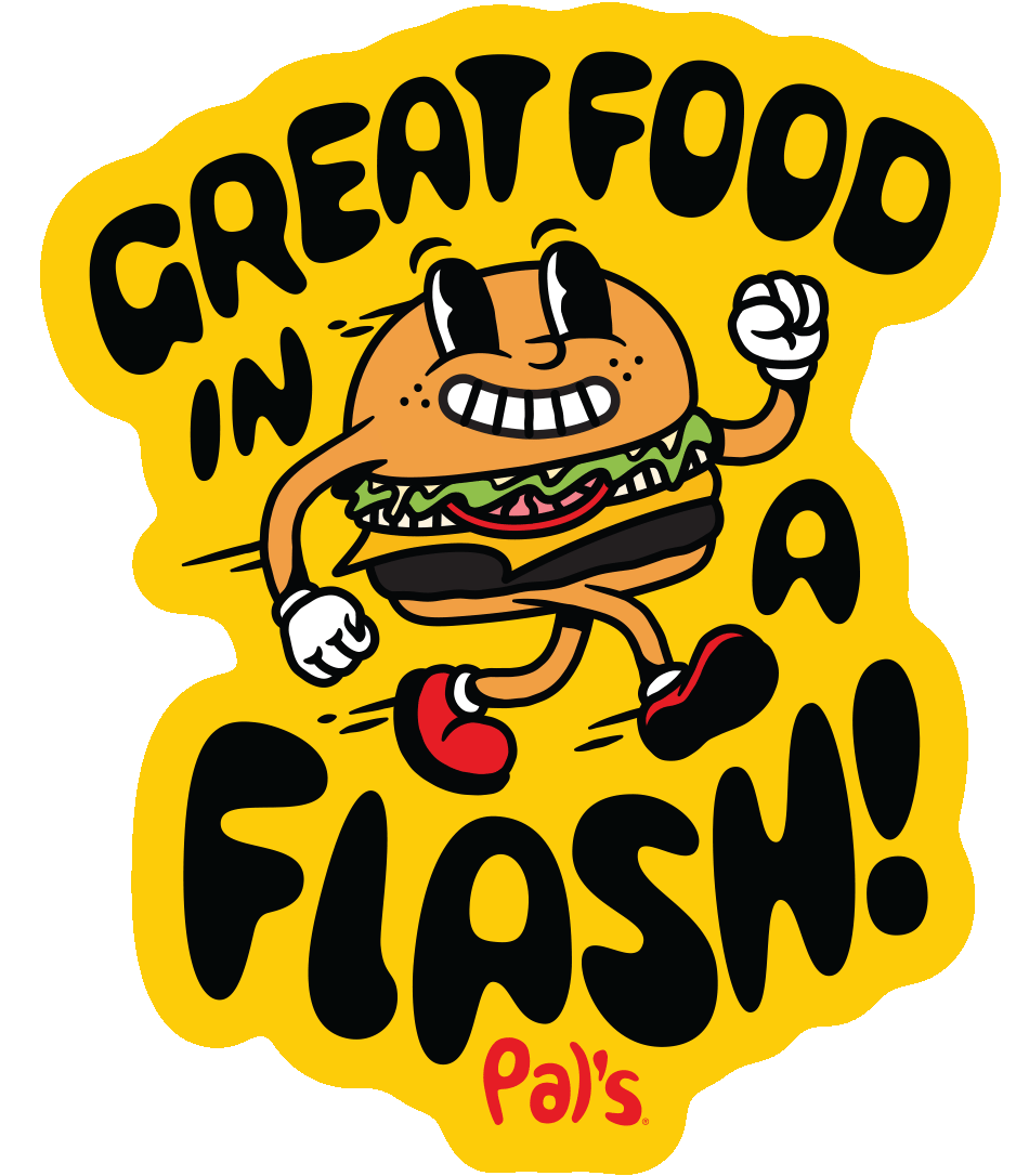Yellow great food in a flash sticker