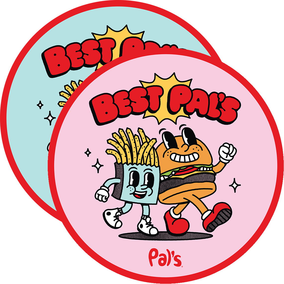 Pink and blue Best Pal's sticker