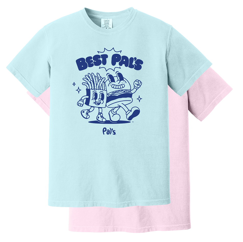 Blue t-shirt with dark blue Nest Pal's graphic